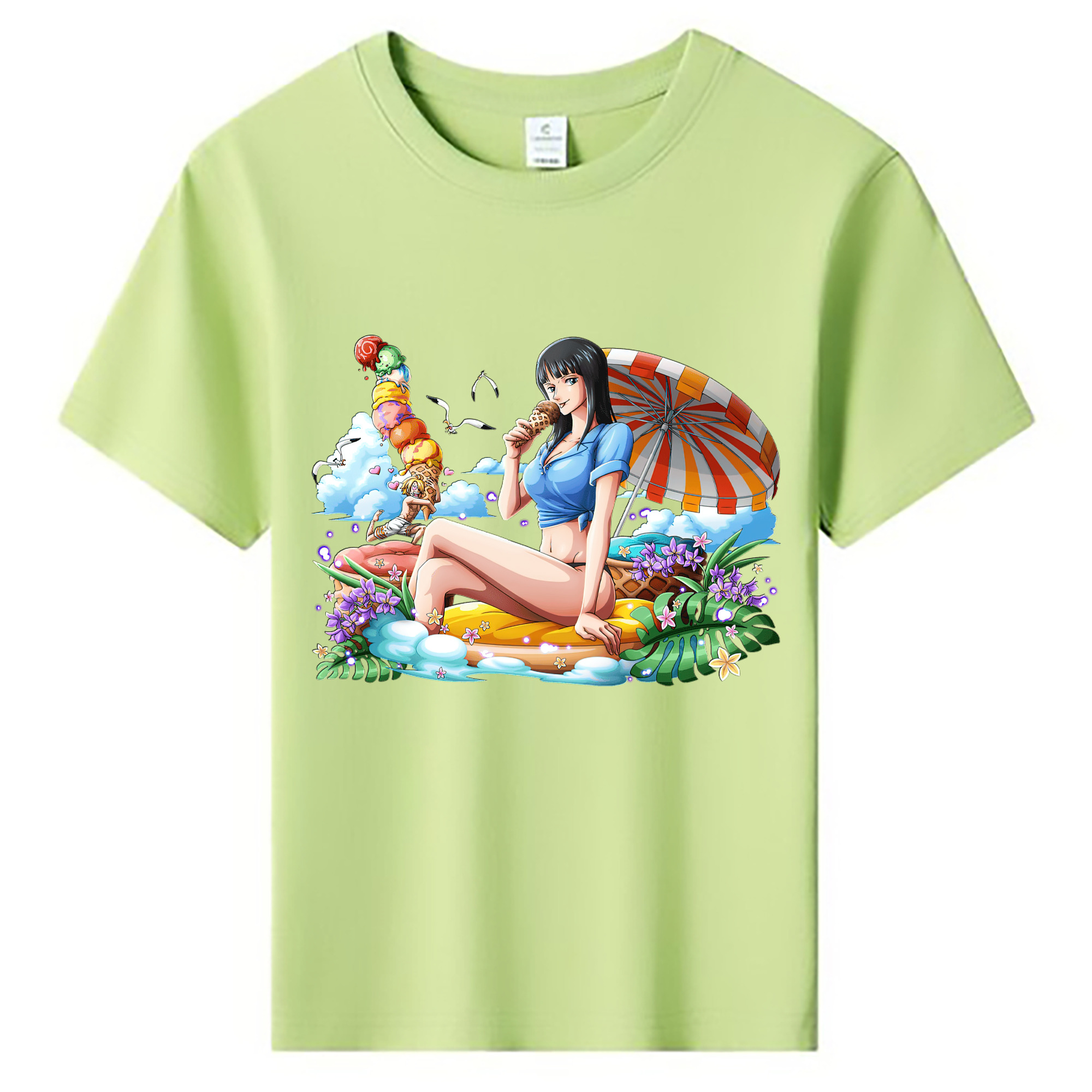 （画像用） ワンピース ニコ・ロビン ONE PIECE Nico Robin 綿100％キッズTシャツ（フロントプリント）